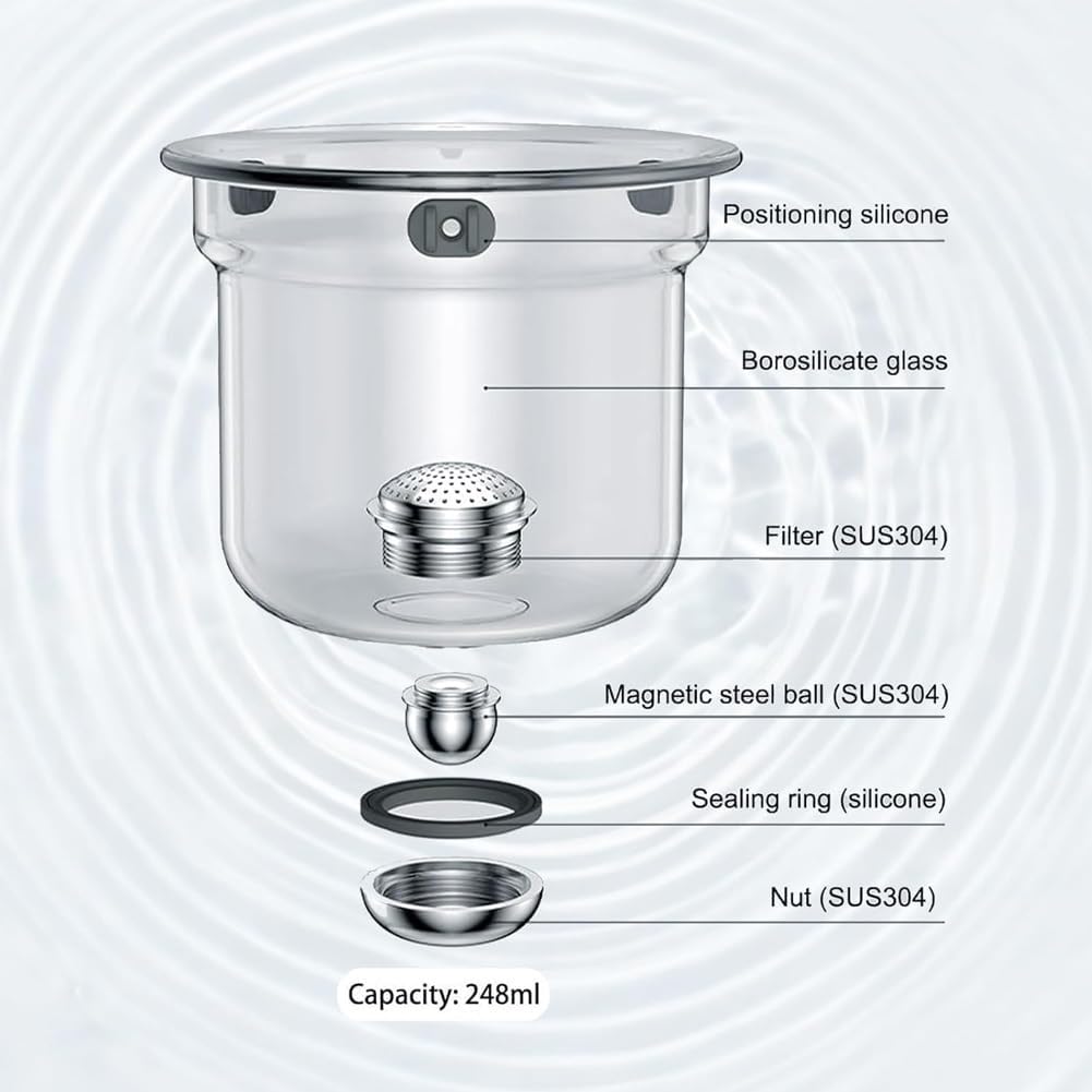 Glass Tea Pot with Removable Infuser and Wooden Handle - Magnetic Tea Brewer for Water Separation - 800ml Tea Kettle with Strainer