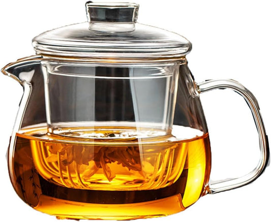 Glass Tea Set with Infuser for Loose Leaf Tea - Teapot, Steeper, Maker, Pitcher - Perfect Tea Set for Adults