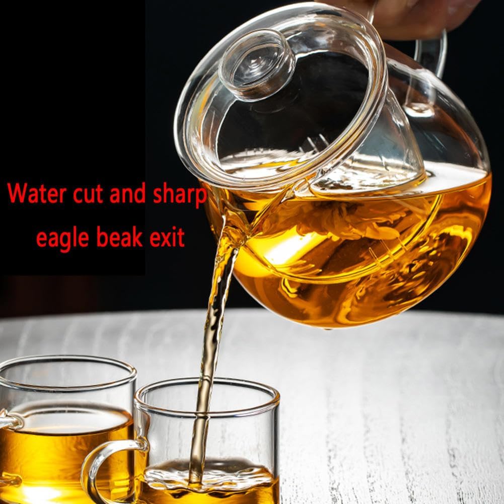 Glass Tea Set with Infuser for Loose Leaf Tea - Teapot, Steeper, Maker, Pitcher - Perfect Tea Set for Adults