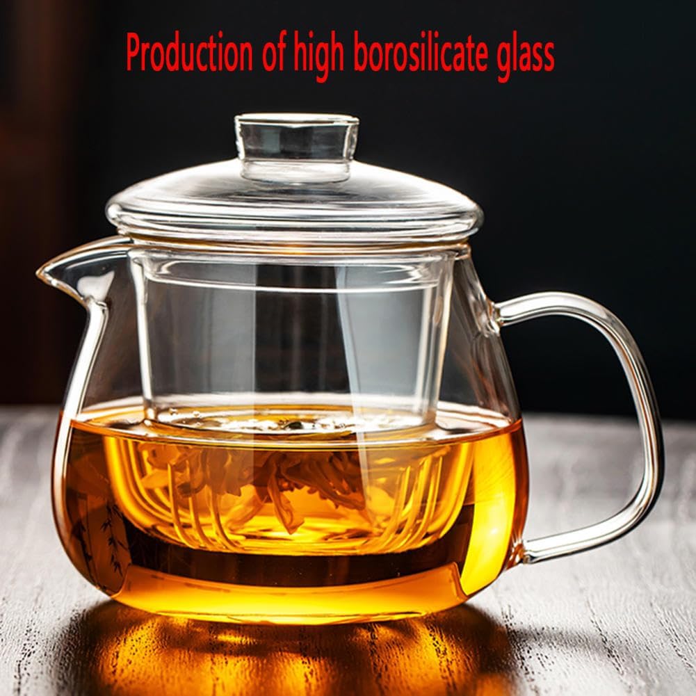 Glass Tea Set with Infuser for Loose Leaf Tea - Teapot, Steeper, Maker, Pitcher - Perfect Tea Set for Adults
