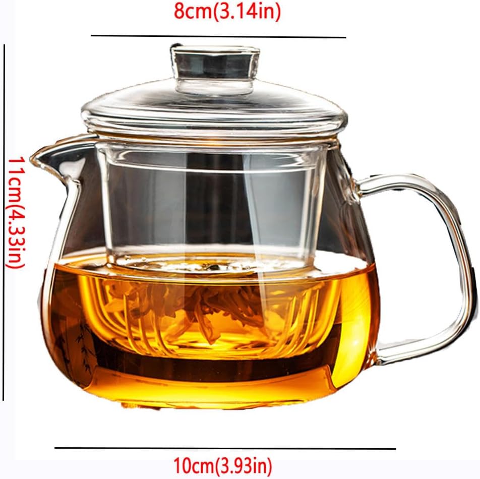 Glass Tea Set with Infuser for Loose Leaf Tea - Teapot, Steeper, Maker, Pitcher - Perfect Tea Set for Adults