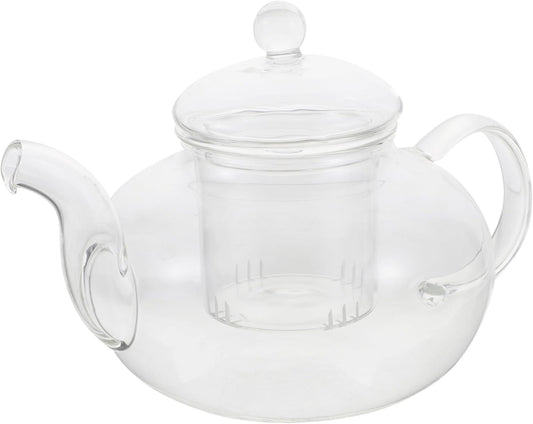 Glass Teapot with Infuser for Loose Leaf Tea - Japanese Style Blooming Tea Kettle - Enamel Water Kettle for Hotel and Home Use
