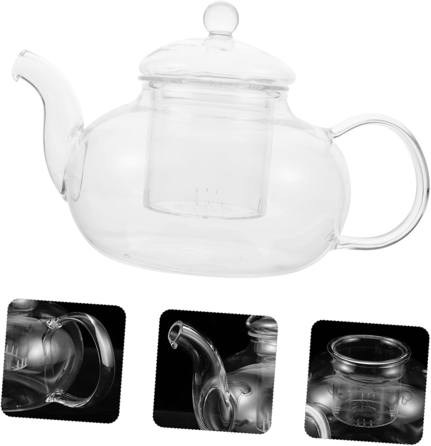 Glass Teapot with Infuser for Loose Leaf Tea - Japanese Style Blooming Tea Kettle - Enamel Water Kettle for Hotel and Home Use