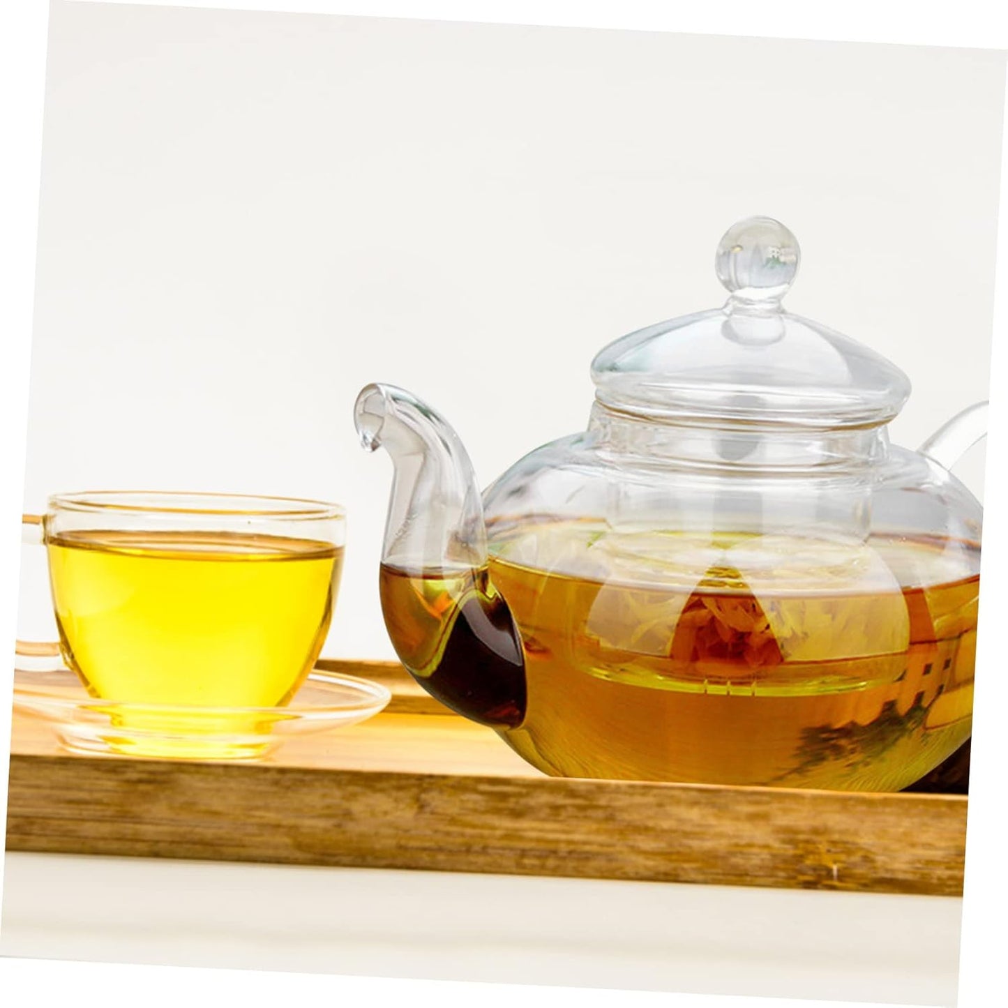 Glass Teapot with Infuser for Loose Leaf Tea - Japanese Style Blooming Tea Kettle - Enamel Water Kettle for Hotel and Home Use