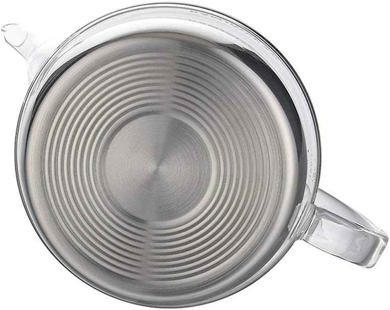 Glass Teapot with Stainless Steel Filter for Induction Cookers - Heat Resistant Kettle with Flower Design