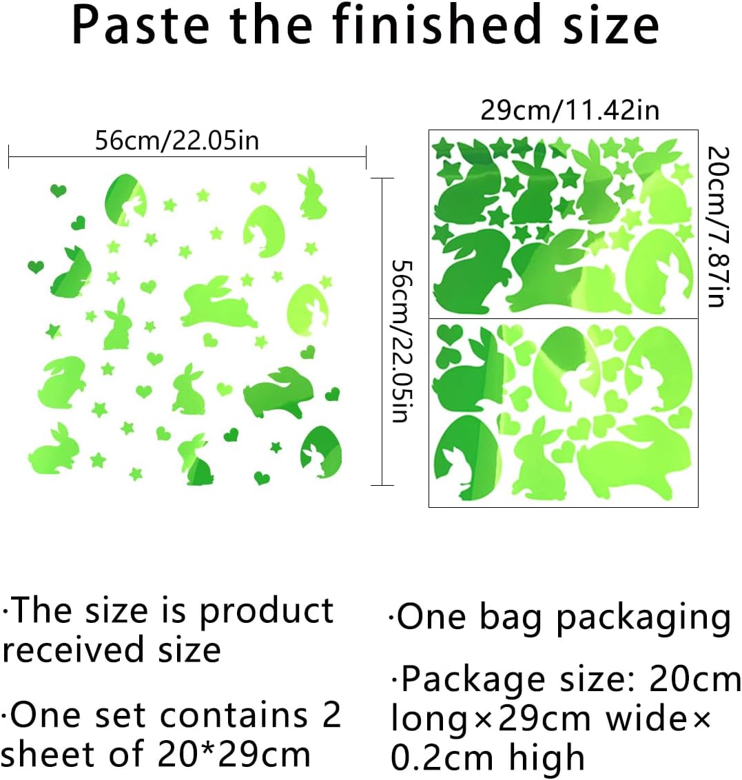 Glow in The Dark Easter Bunny Wall Decals - Cute Luminous Bunny Eggs Stickers for Spring Party Decor