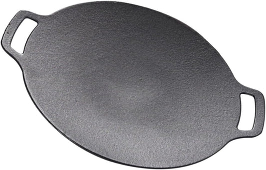 Gogogmee Even Heat Cast Iron Grill Pan for Camping - Easy to Clean Korean BBQ Grilled Disk