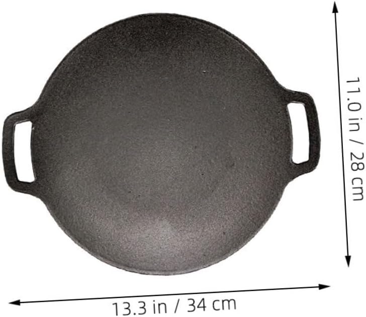 Gogogmee Even Heat Cast Iron Grill Pan for Camping - Easy to Clean Korean BBQ Grilled Disk