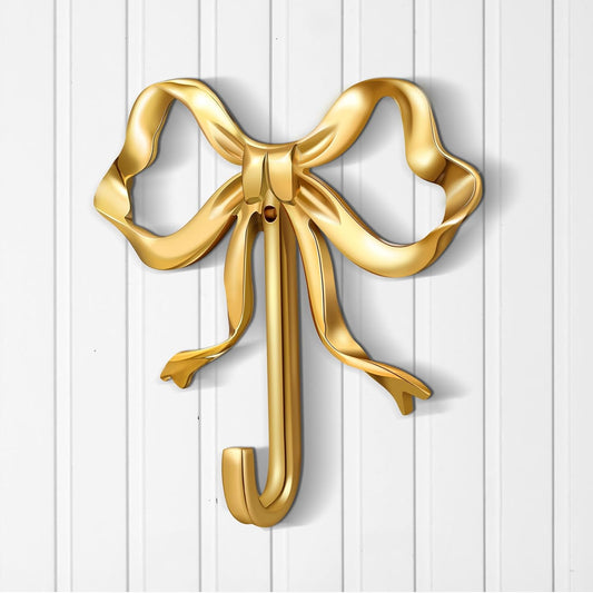 Gold Bow Knot Hooks Brass Wall Hanger Towel Coat Holder for Wedding Bathroom Kitchen Decor