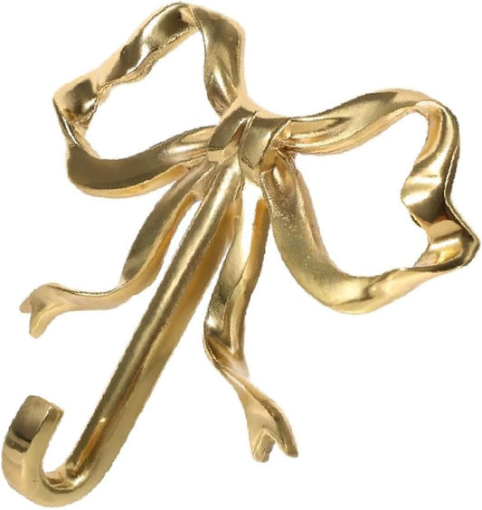Gold Bow-Knot Wall Hook for Hanging Coat Hat Towel - Brass Home Decor Hook - Multi-Purpose Medium Hanger