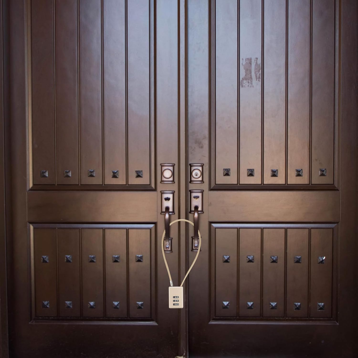 Gold Helmet Padlock Cable Lock 4 Pack with 3 Digit Combination for Bike Locker and Travel Luggage