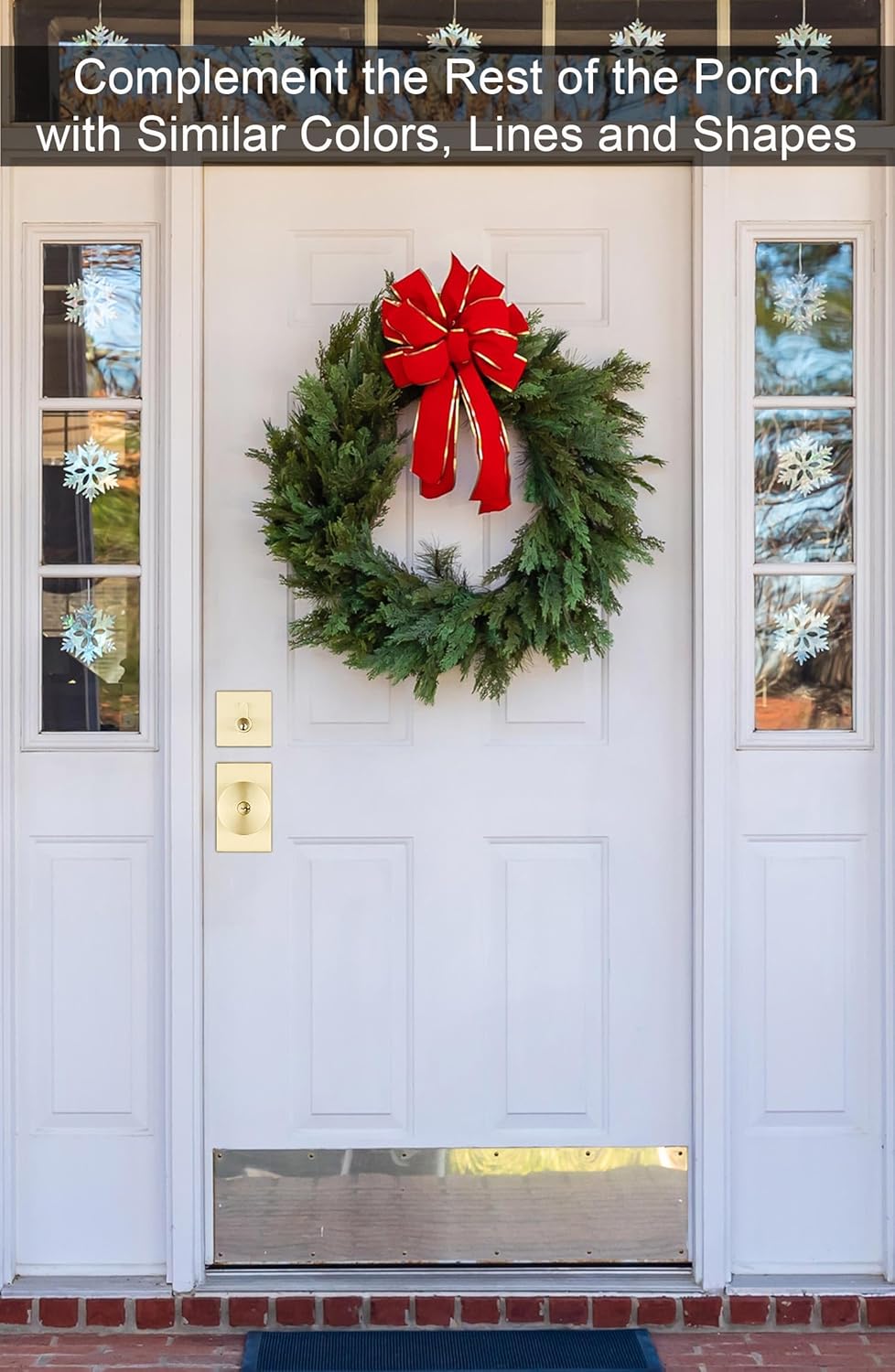 Goldenwarm Brushed Gold Exterior Door Knob and Deadbolt Set - Heavy Duty Brass Front Entry Lockset (1 Pack)