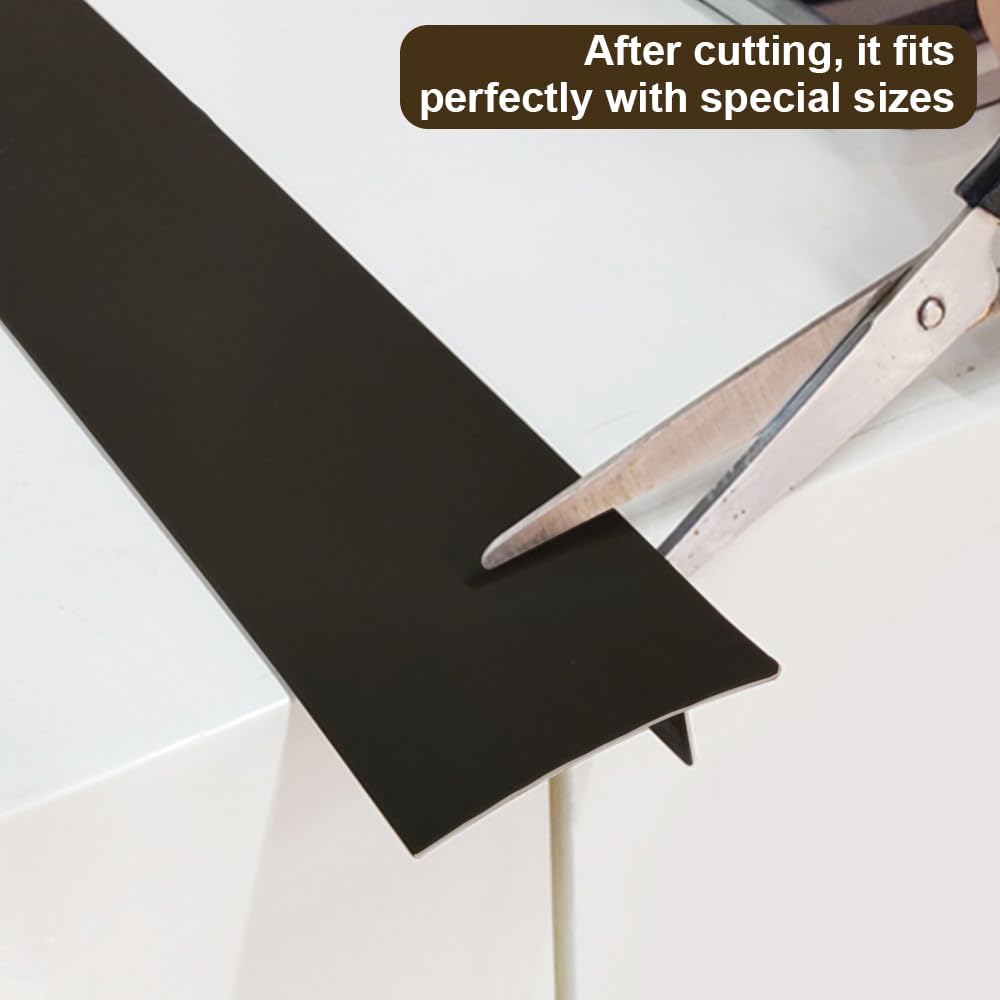 Gosmol Silicone Kitchen Counter Gap Covers Set of 2 - Anti-Slip Filler Seals Spills Between Stovetop, Oven, Washer - 21 Inches Black