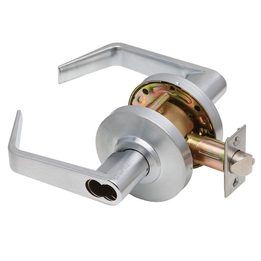 Grade 2 Storeroom Cylindrical Lock with Regular Trim, Satin Chrome Finish - Dexter Commercial Hardware C2000-STRM-R-626-SFIC