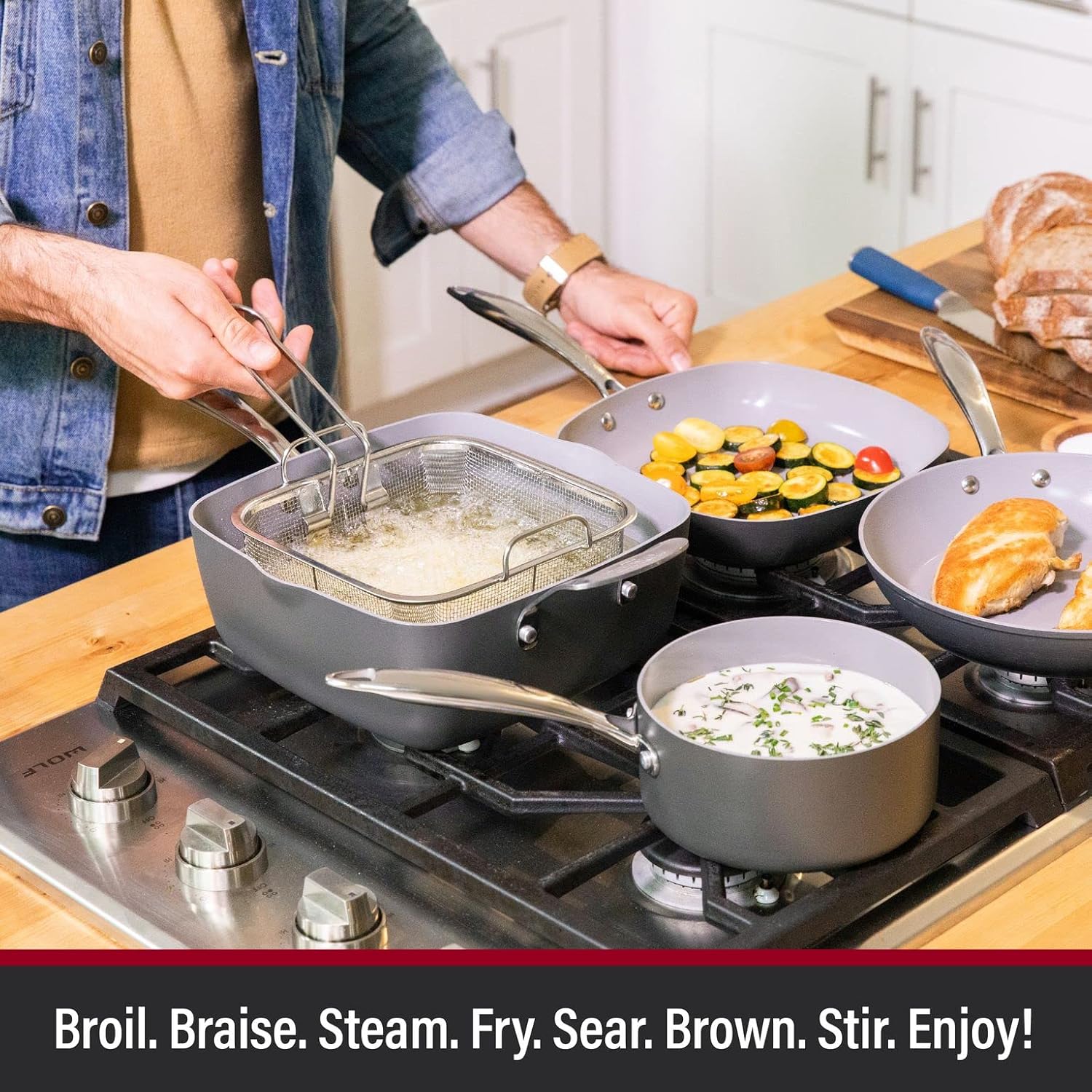 Granitestone Pro 20-Piece Nonstick Cookware Set - Hard Anodized, Durable, Toxin-Free, Dishwasher Safe