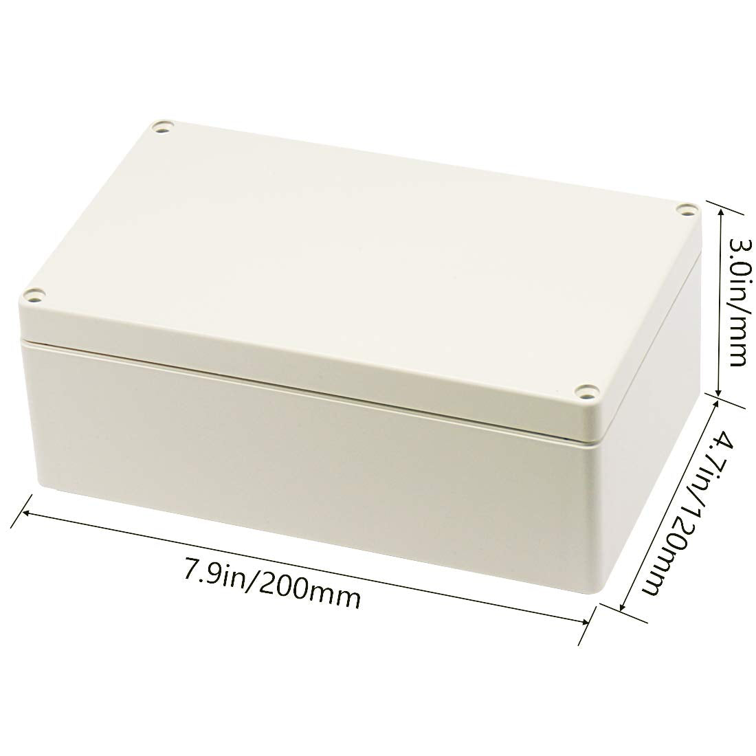 Gray ABS Plastic Junction Box IP65 Waterproof Dustproof Enclosure 7.9 x 4.7 x 2.95 inch - Universal Electrical Project Box