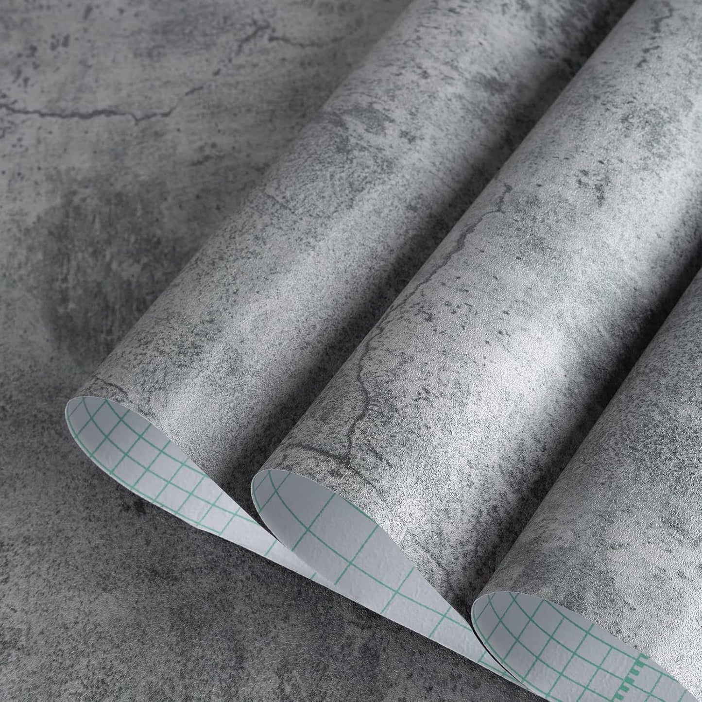 Gray Concrete Peel and Stick Wallpaper - 16x354 Inch Matte Contact Paper for Countertop, Waterproof Self Adhesive Furniture Stickers - Kitchen Decorative Vinyl Shelf Liner