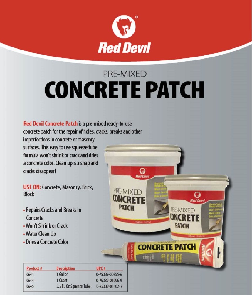 Gray Concrete Repair Kit: Liquid Cement Crack Filler & Concrete Patch - 1 Quart + 5.5 Oz