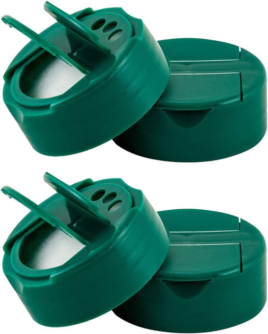 Green Plastic Pour Sift Cap with Thread Size 48-485 - Pack of 4
