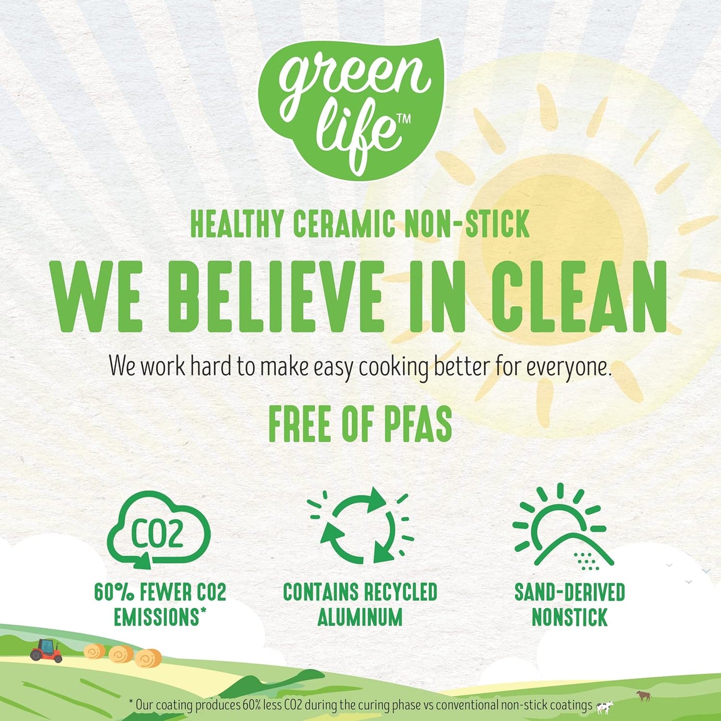 GreenLife Artisan Ceramic Nonstick Saucepan Set, 1QT and 2QT with Lids - Stainless Steel Handle, Induction Safe, PFAS-Free - Dishwasher & Oven Safe - Yellow