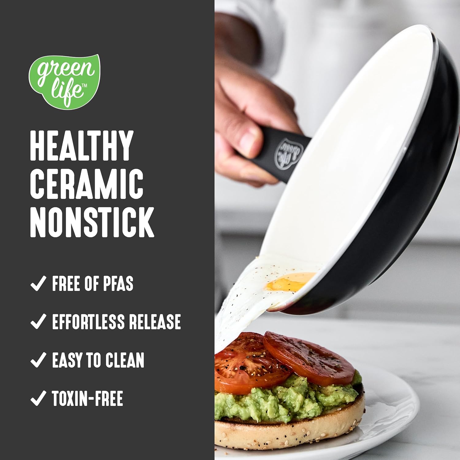 GreenLife Soft Grip 8-Piece Cookware Set with PFAS-Free Ceramic Nonstick Coating, Glass Lids, Stay-Cool Handles - Dishwasher & Oven Safe