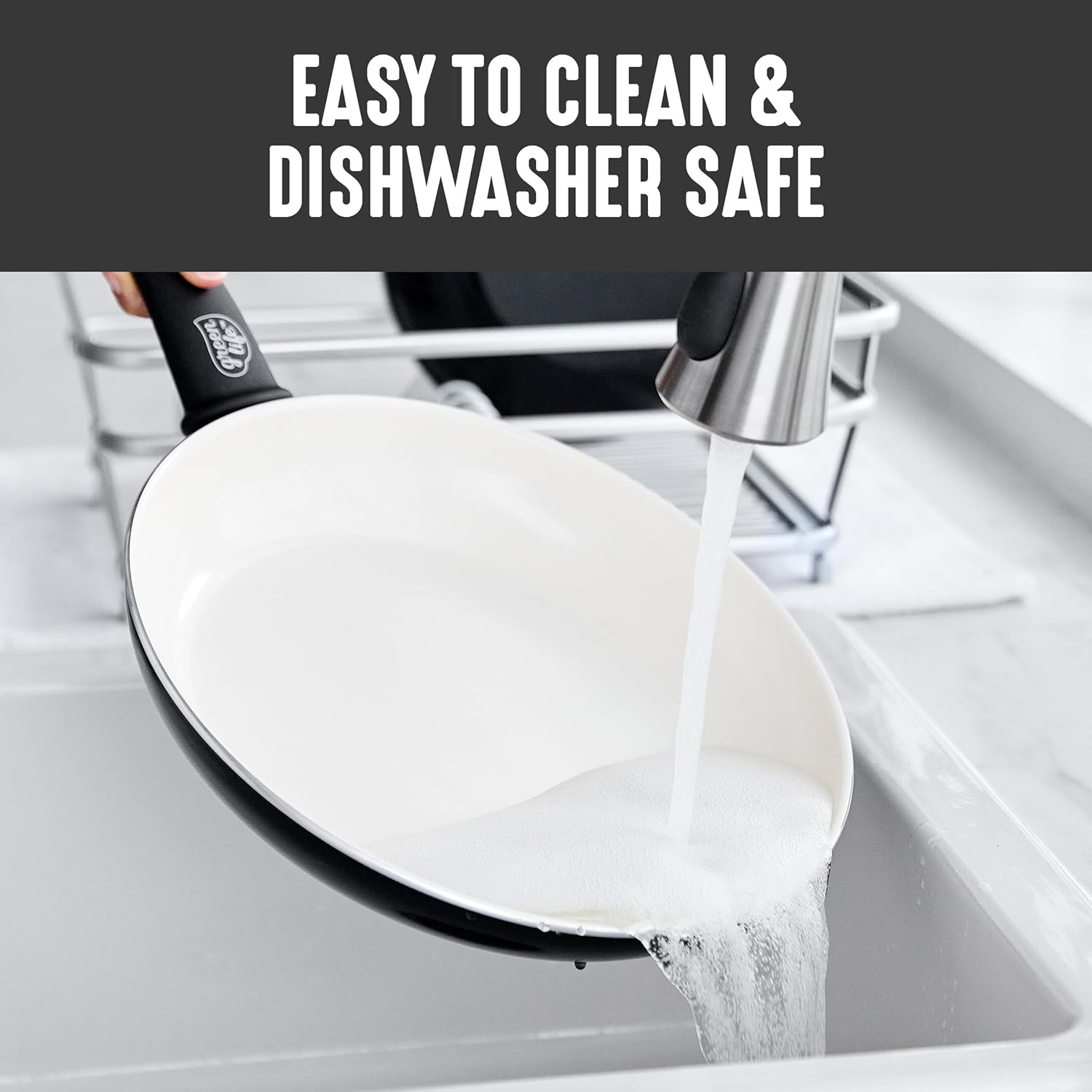 GreenLife Soft Grip Ceramic Nonstick Cookware Set - 8 Piece, PFAS-Free, Non-Toxic, with Glass Lids, Utensils, Stay-Cool Handles - Black, Dishwasher & Oven Safe