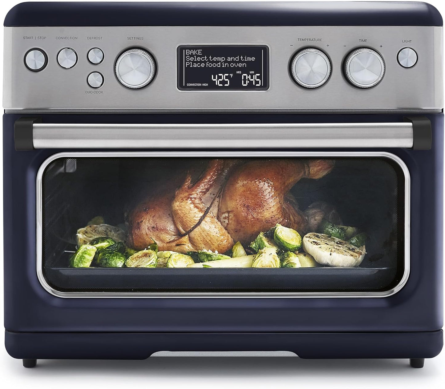 GreenPan 13-in-1 Elite Countertop Convection Oven with Air Fryer, PFAS-Free Ceramic Tray, Adjustable Racks, Multifunction Presets, Toaster, Bake, Broil, Roast, Proof, Dehydrate - Oxford Blue
