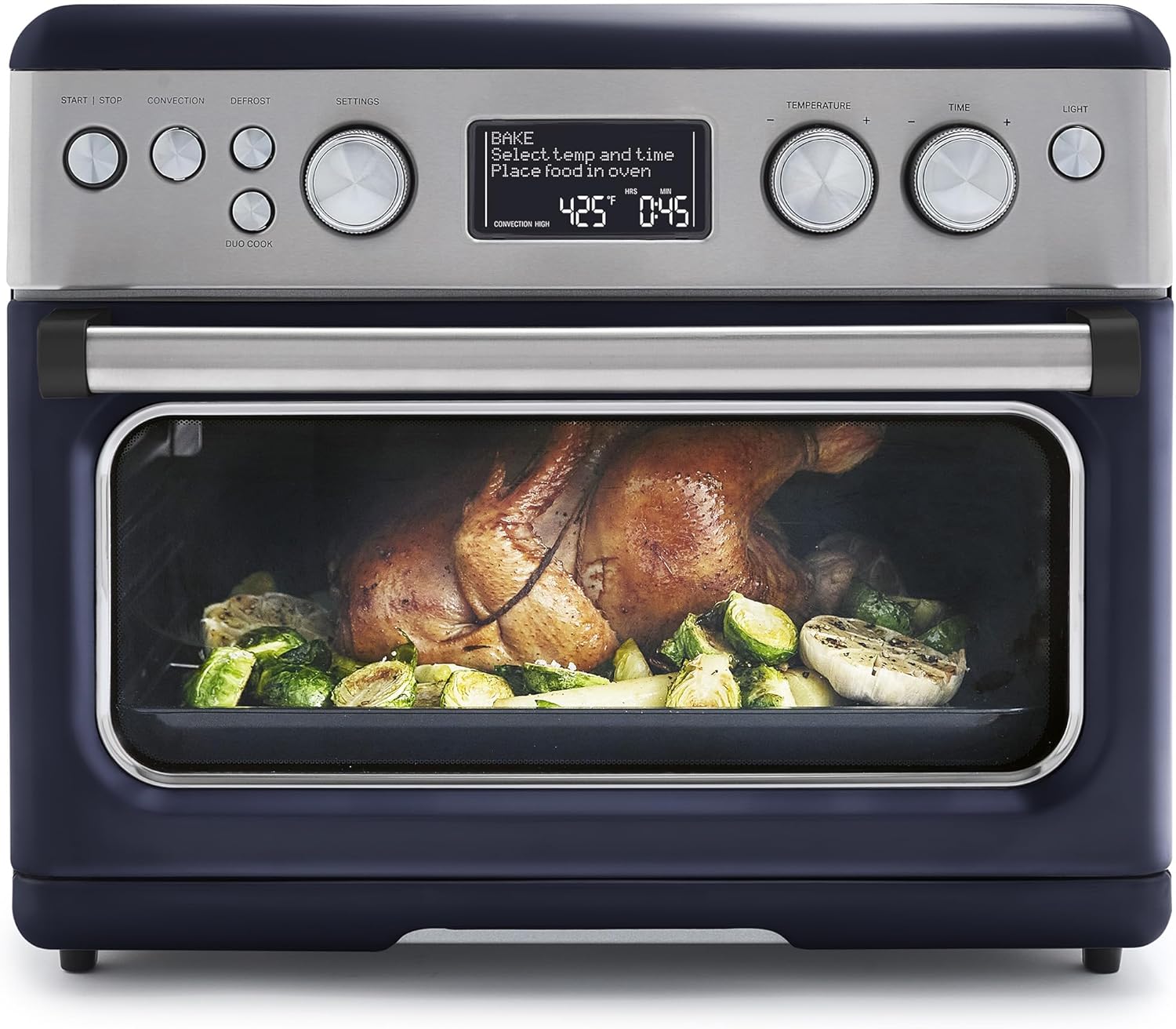 GreenPan 13-in-1 Elite Countertop Convection Oven with Air Fryer, PFAS-Free Ceramic Tray, Adjustable Racks, Multifunction Presets, Toaster, Bake, Broil, Roast, Proof, Dehydrate - Oxford Blue