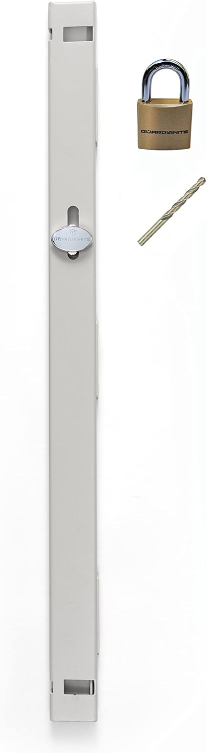 Guardianite 3 Drawer File Cabinet Locking Bar Set with Padlock and Cobalt Drill Bit - Beige