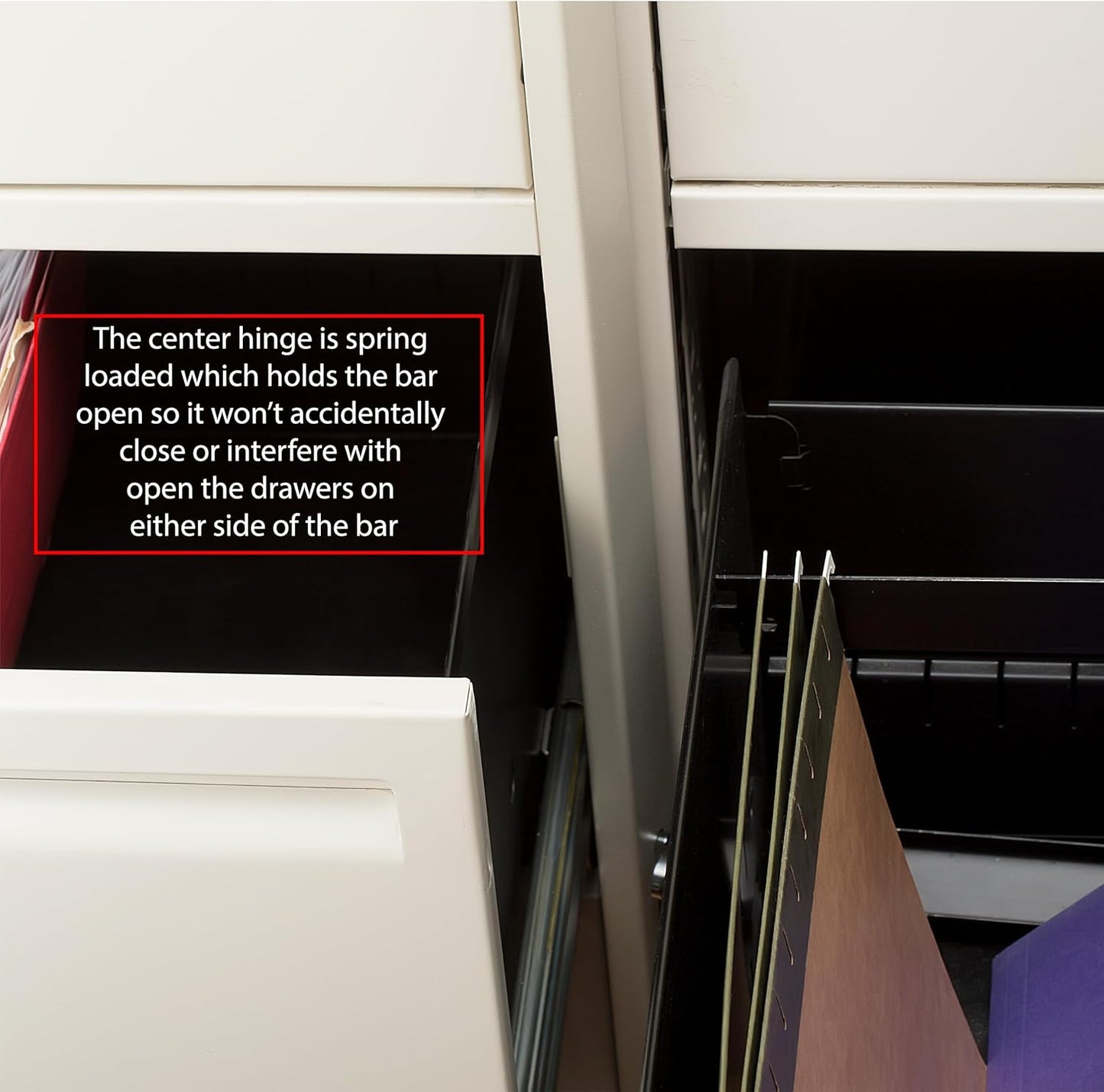 Guardianite 3 Drawer File Cabinet Locking Bar with Cobalt Drill Bit - Beige