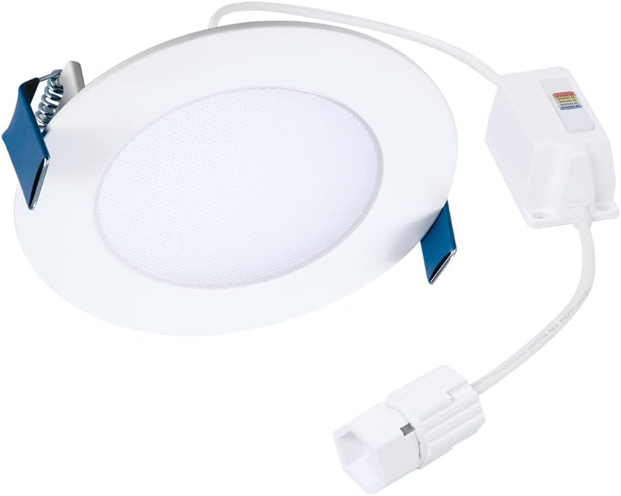 HALO Quicklink 4 Inch Canless Ultra-Thin LED Wafer Light 6 Pack - Ceiling/Shower - 605 Lumens - 5 Color Temperatures - 0-10V Dimming