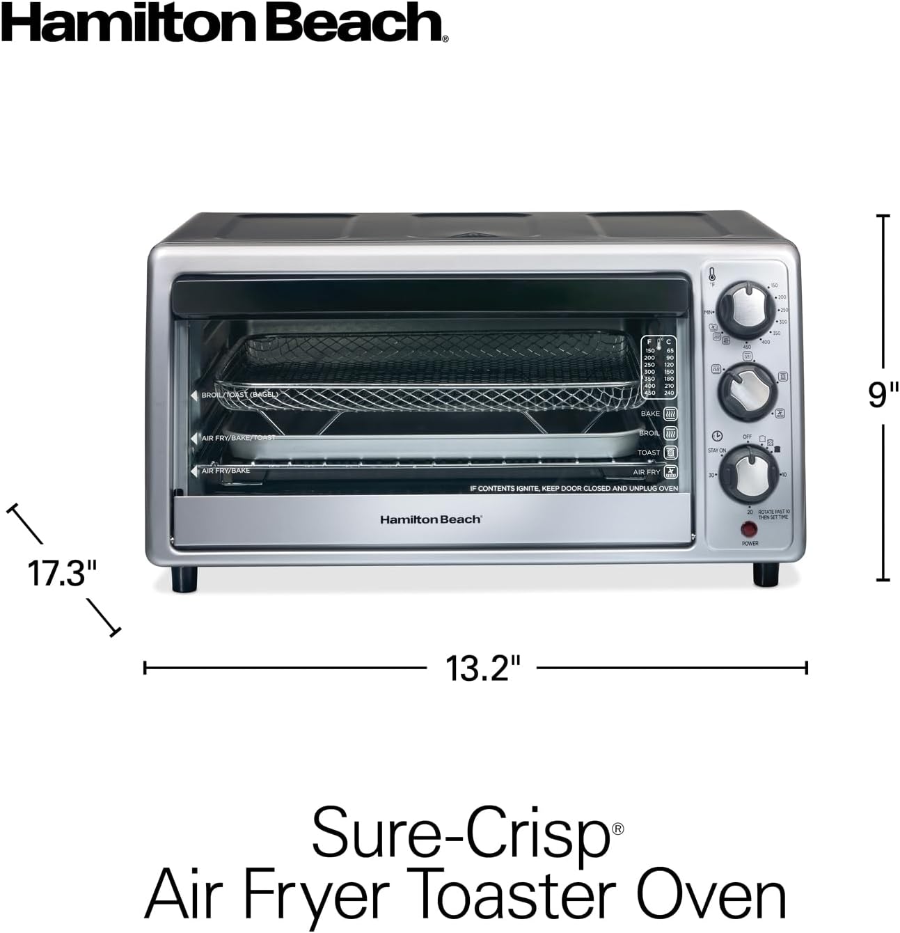 Hamilton Beach Sure-Crisp Toaster Oven Air Fryer Combo