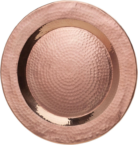 Hand Hammered 100% Pure Copper Round Charger Plate - 12 inch Diameter - Single Piece by Sertodo Copper