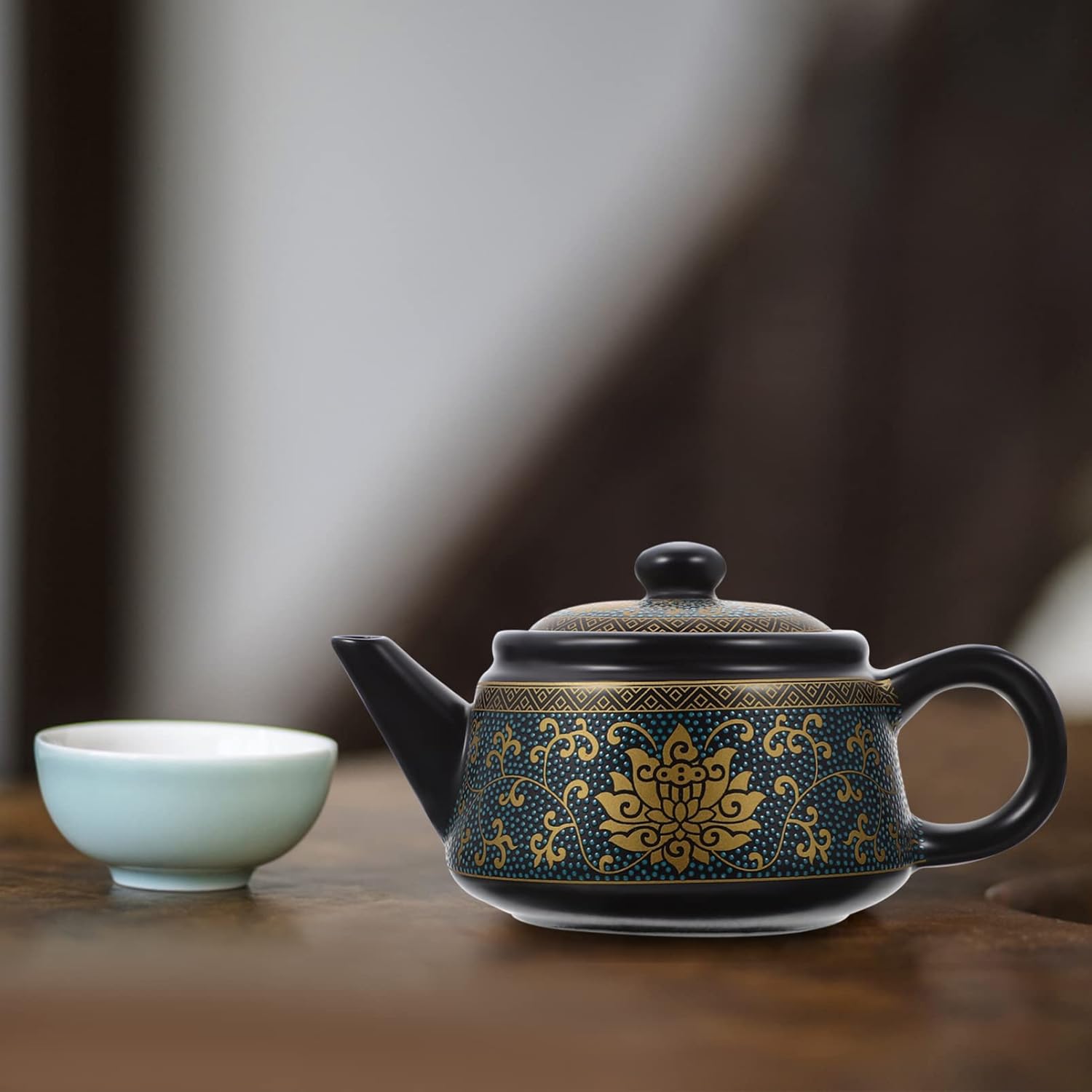 Handheld Ceramic Tea Kettle with Exquisite Decor - ULTNICE Tea Maker Pot for Hot Tea