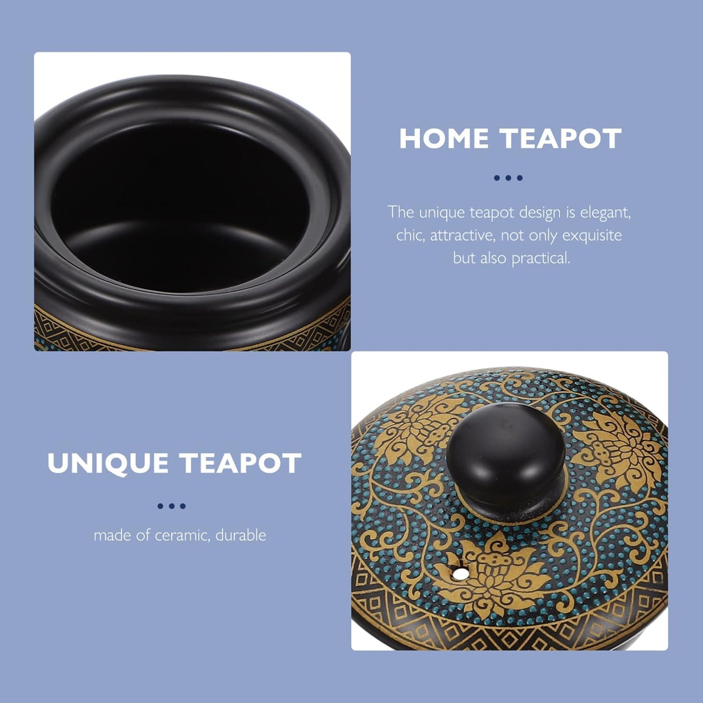 Handheld Ceramic Tea Kettle with Exquisite Decor - ULTNICE Tea Maker Pot for Hot Tea