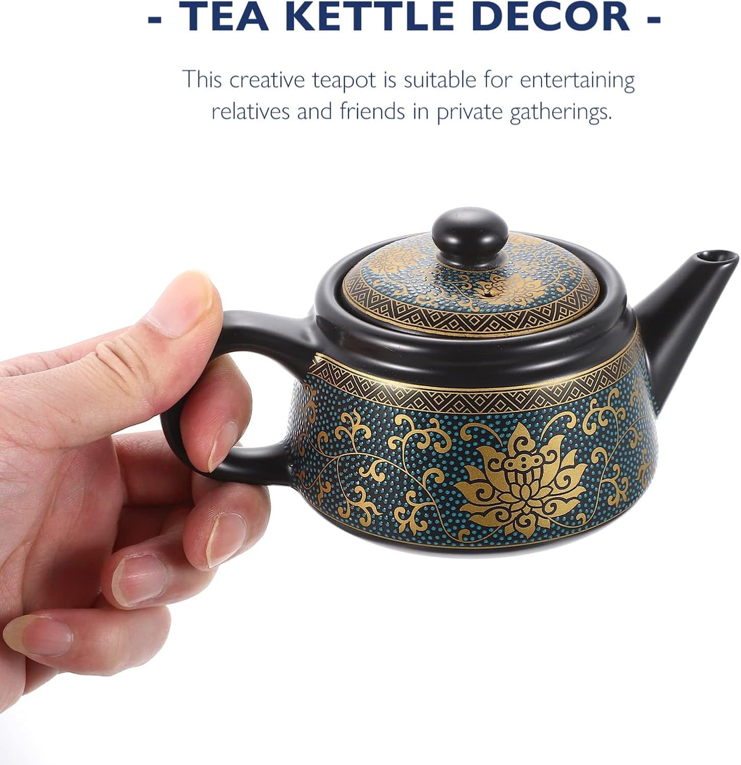 Handheld Ceramic Tea Kettle with Exquisite Decor - ULTNICE Tea Maker Pot for Hot Tea