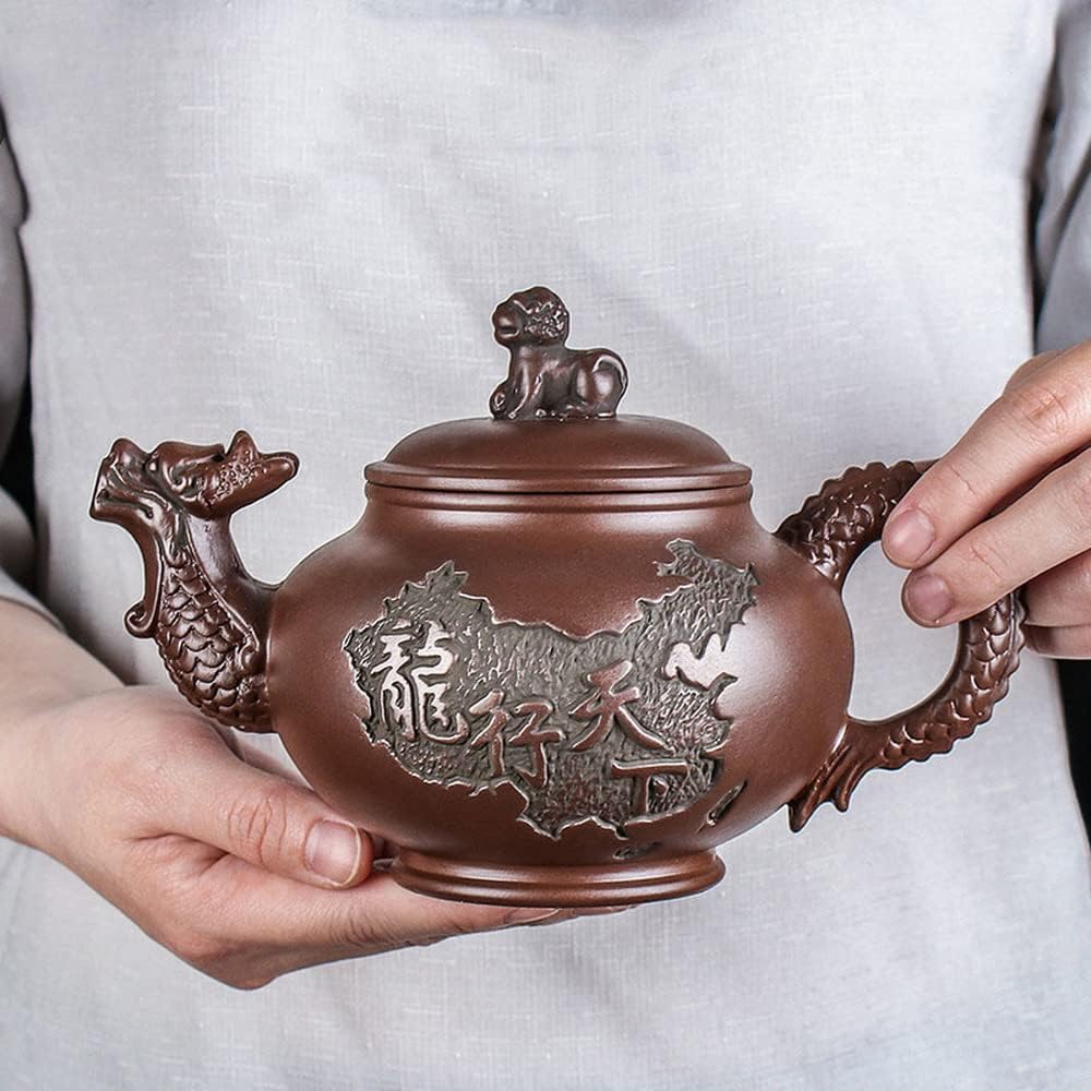 Handmade 480ml Yixing Purple Clay Teapot for Tea Ceremony - Kettle Accessories and Drinkware