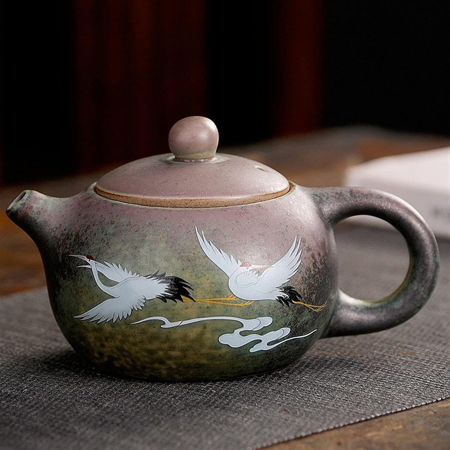 Handmade Chinese Porcelain Tea Set with Oolong Tea Pot - CAOMIAN Change Ceramics Tea Kettle (Color: A)