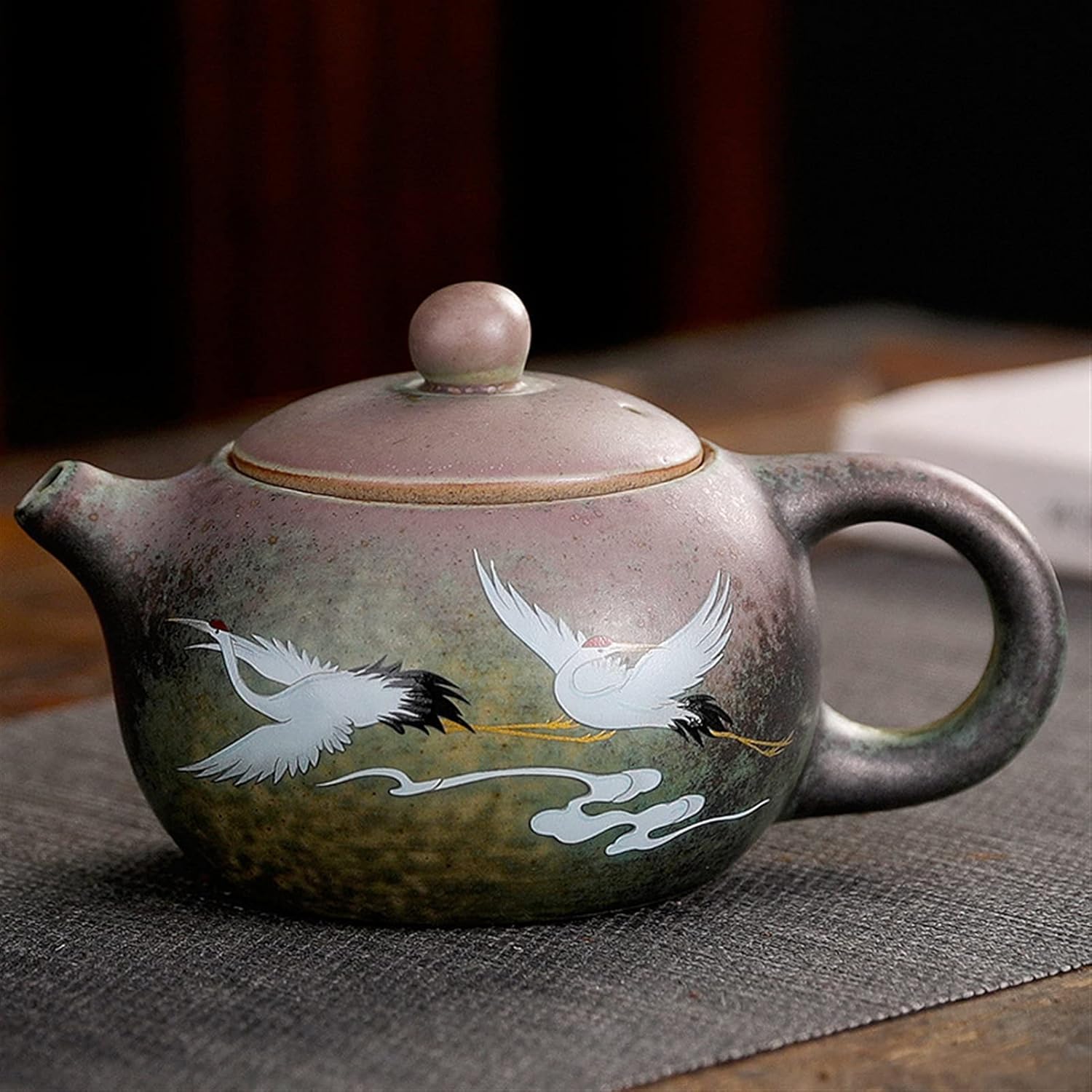 Handmade Chinese Porcelain Tea Set with Oolong Tea Pot - CAOMIAN Change Ceramics Tea Kettle (Color: A)