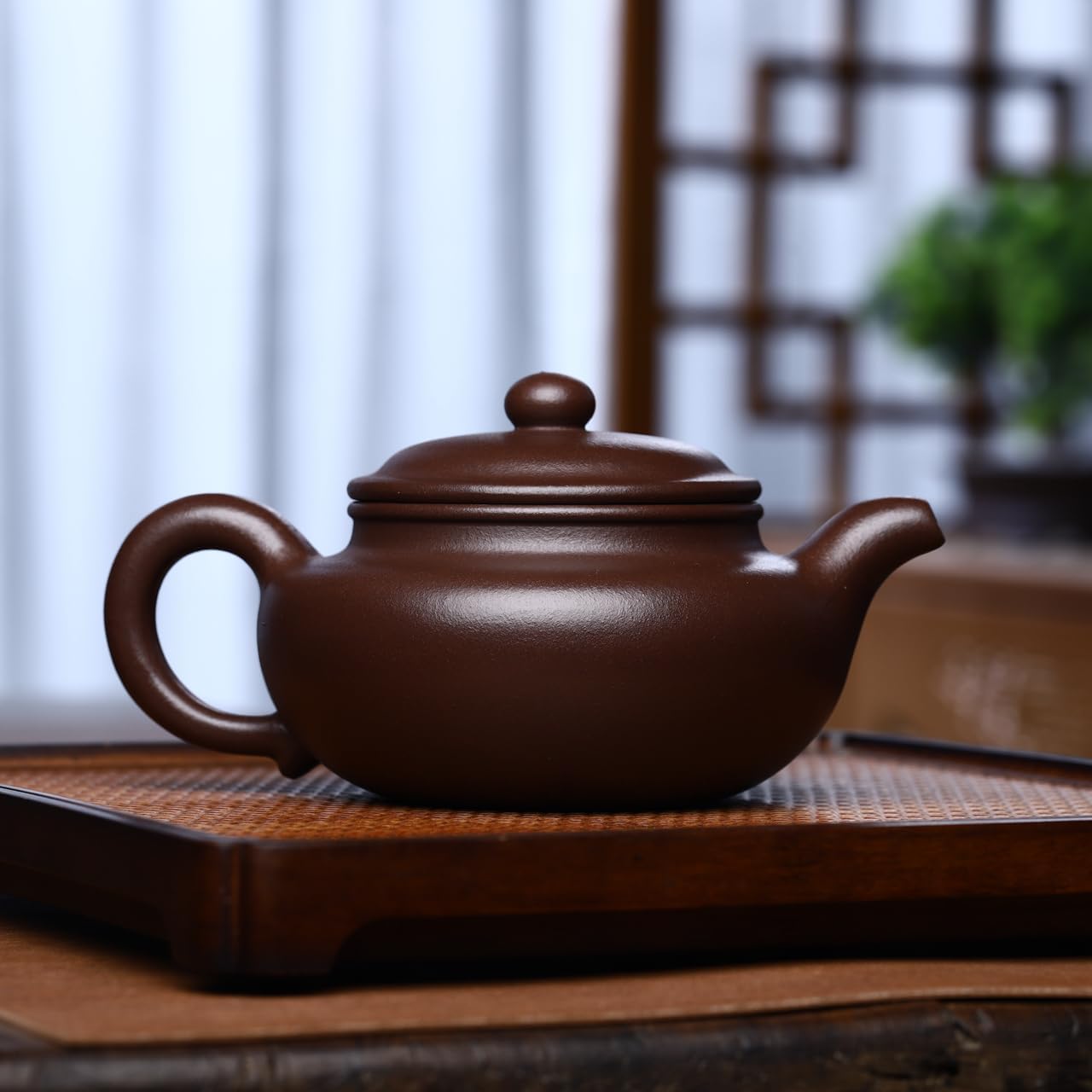Handmade Yixing Purple Clay Teapot 12.8 Oz - SILINE Fine Zisha Series, Chinese Kungfu Tea Maker, Authentic Clay Pot