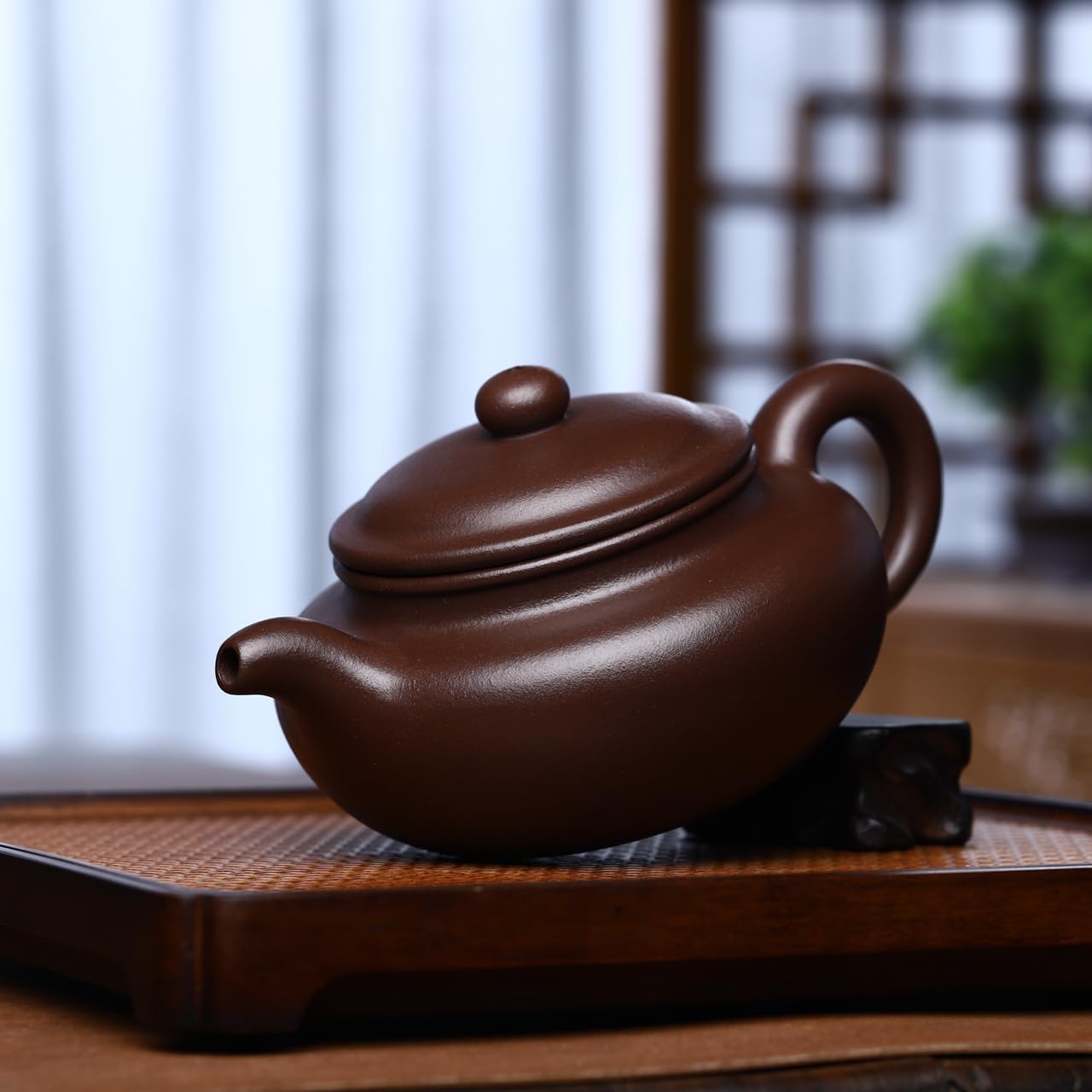 Handmade Yixing Purple Clay Teapot 12.8 Oz - SILINE Fine Zisha Series, Chinese Kungfu Tea Maker, Authentic Clay Pot