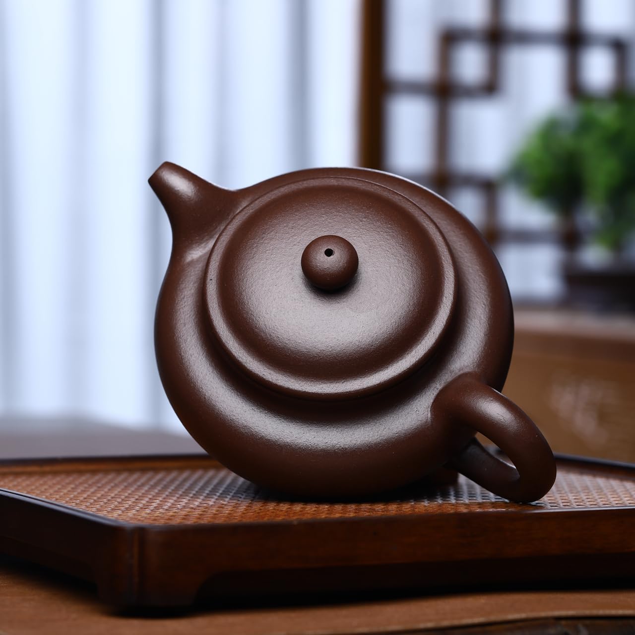 Handmade Yixing Purple Clay Teapot 12.8 Oz - SILINE Fine Zisha Series, Chinese Kungfu Tea Maker, Authentic Clay Pot