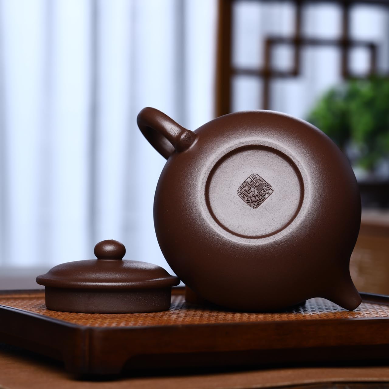 Handmade Yixing Purple Clay Teapot 12.8 Oz - SILINE Fine Zisha Series, Chinese Kungfu Tea Maker, Authentic Clay Pot