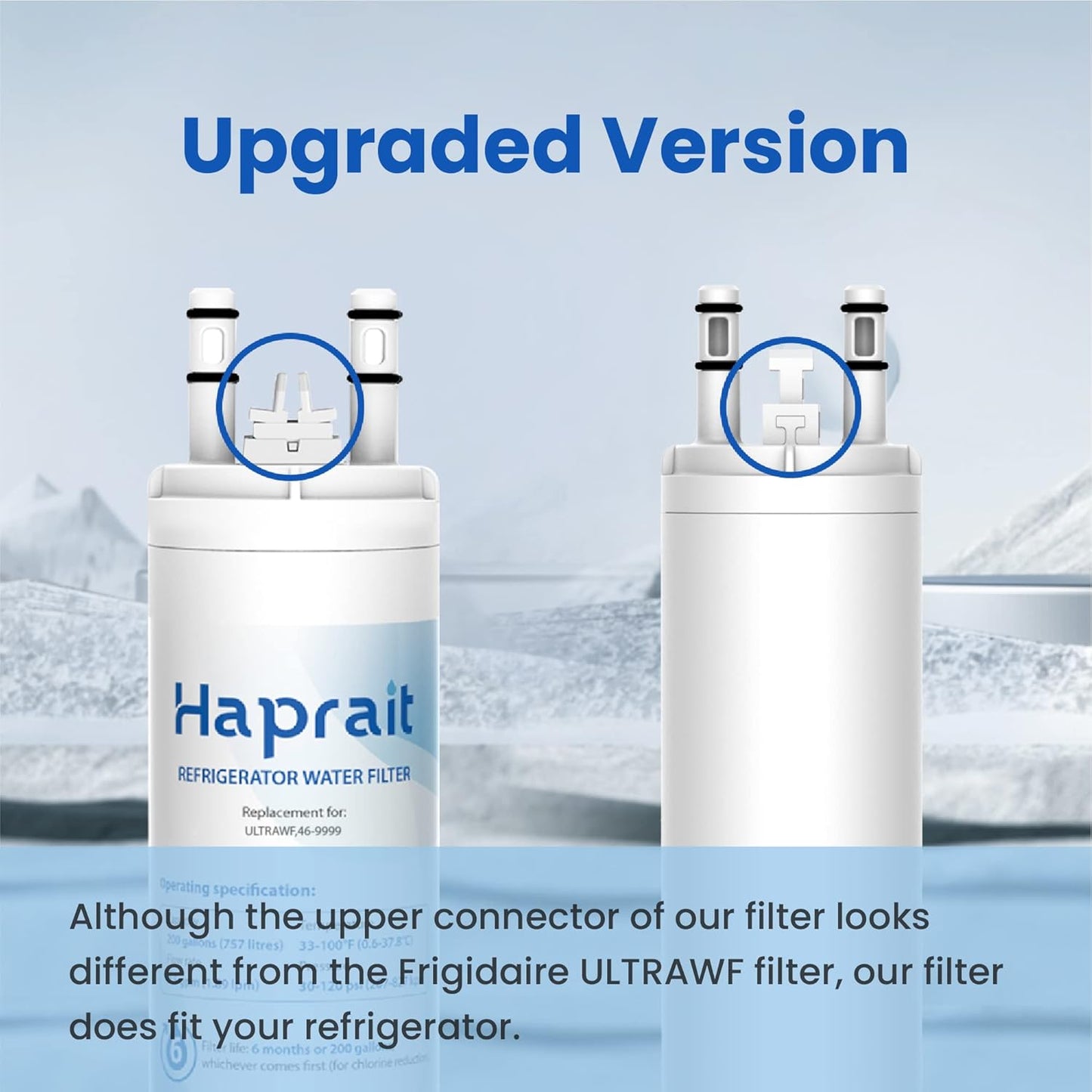 Haprait HP005 Water and Ice Filter Replacement for Frigidaire ULTRAWF and Kenmore 9999 - 11 Inches