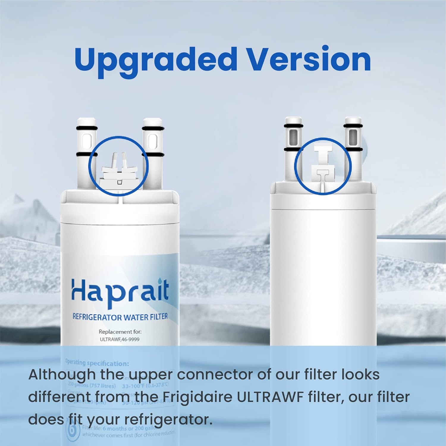 Haprait HP005 Water and Ice Filter Replacement for Frigidaire ULTRAWF and Kenmore 9999 - 11 Inches
