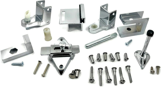 Harris Hardware TP 1100 Inswing Door Hardware Set for 1" Door and 1-1/4" Pilaster - Die Cast Zamac, Complete Kit - WildKart