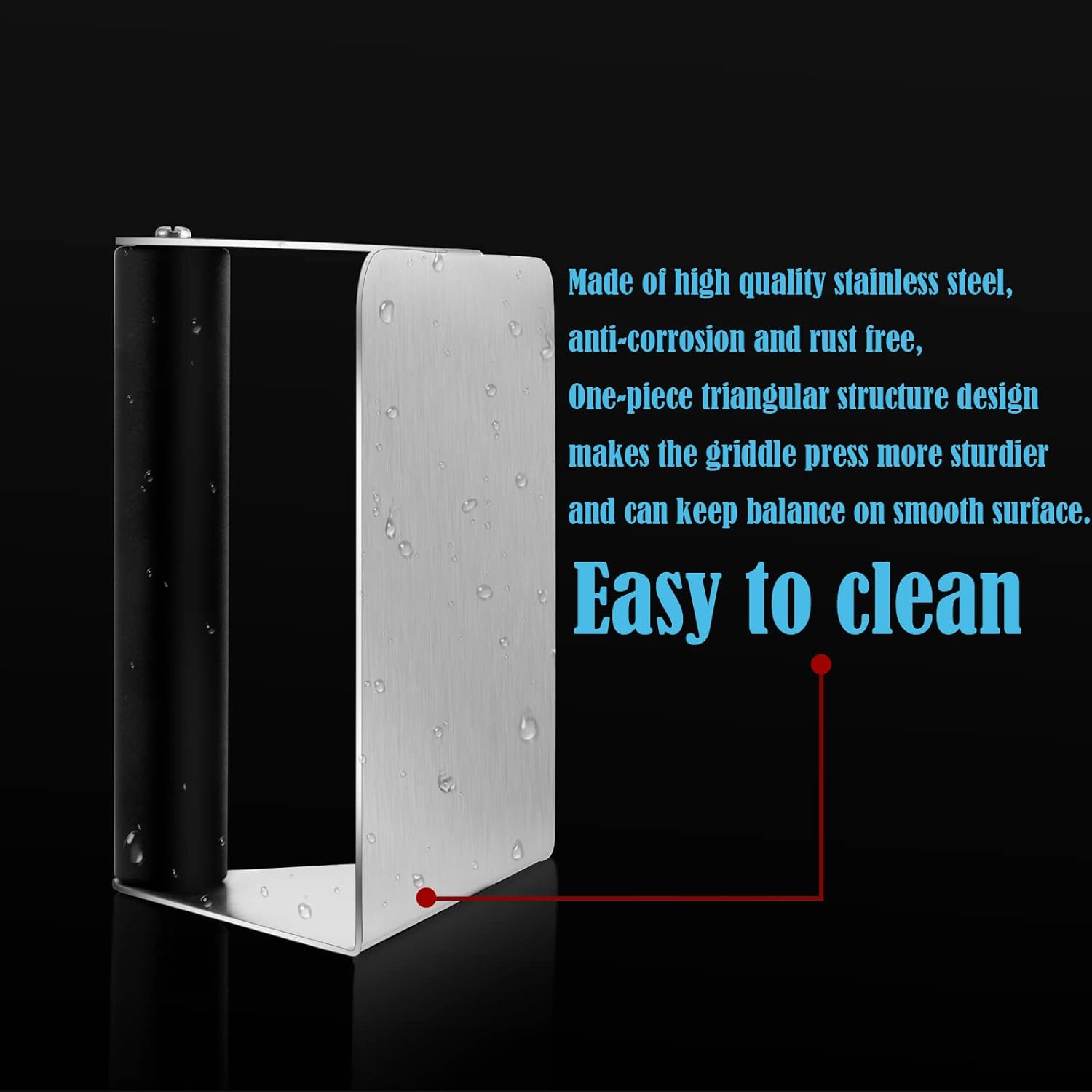 HaSteeL 2Pcs Stainless Steel Smash Burger Press with ABS Handle - Perfect for BBQ Grill and Flat Top Griddle Teppanyaki - Non-Stick & Dishwasher Safe