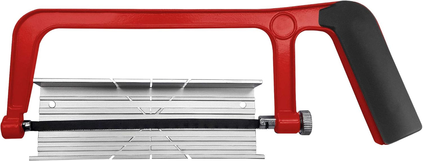 HAUTMEC 6" Mini Hacksaw Set with Miter Box, Bi-Metal Blade, and Adjustable Cutting Angles - Professional Tool for Metal, Crafts, Wood, Plastic