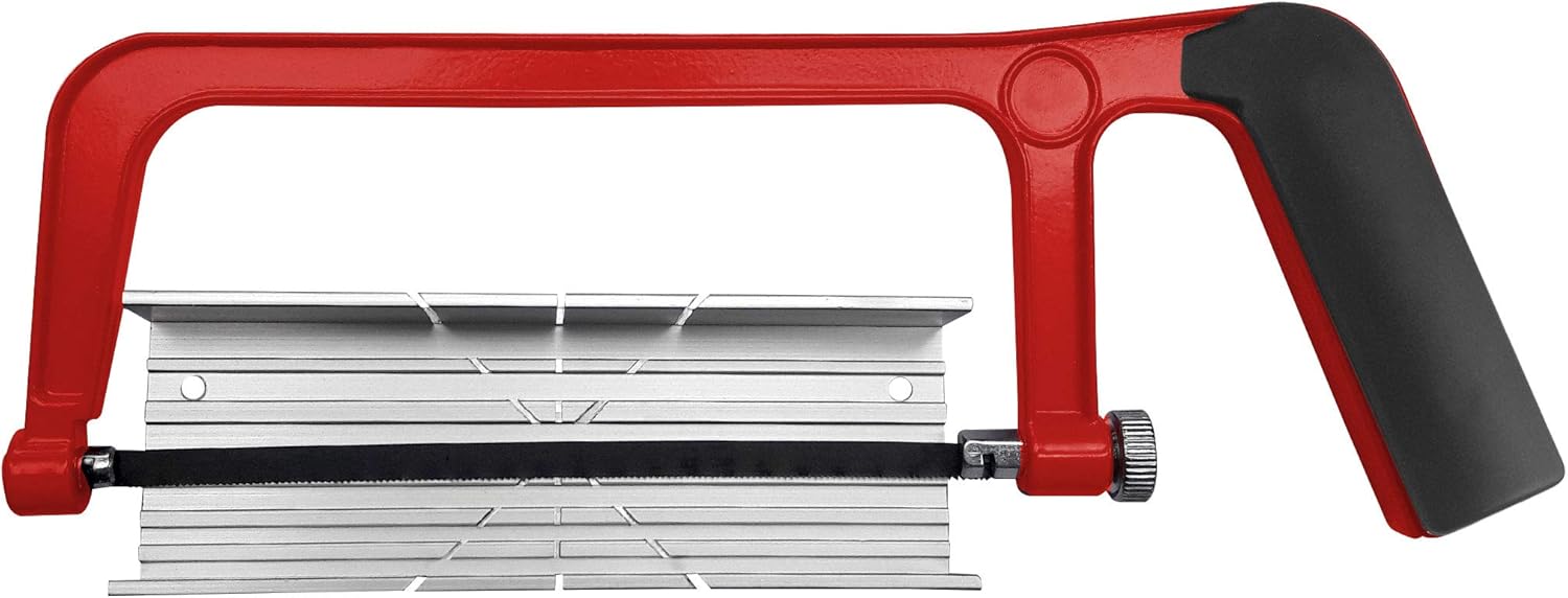 HAUTMEC 6" Mini Hacksaw Set with Miter Box, Bi-Metal Blade, and Adjustable Cutting Angles - Professional Tool for Metal, Crafts, Wood, Plastic