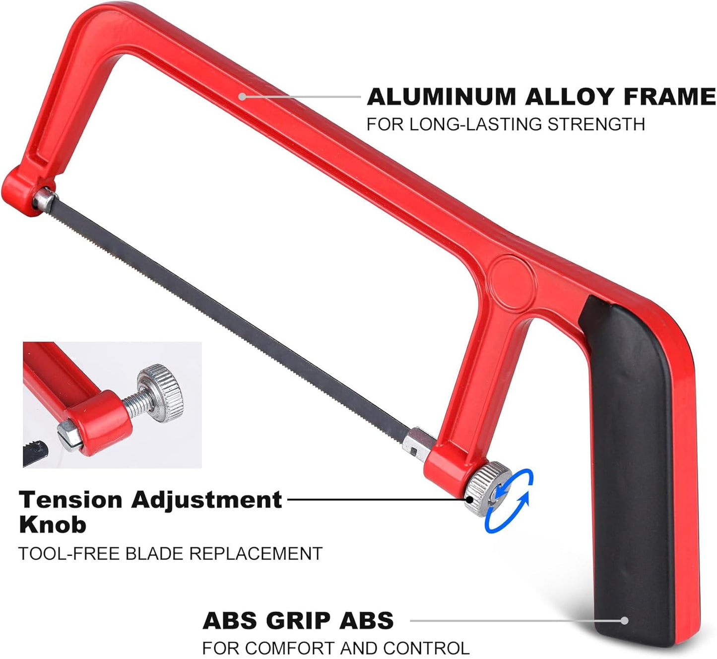 HAUTMEC 6" Mini Hacksaw Set with Miter Box, Bi-Metal Blade, and Adjustable Cutting Angles - Professional Tool for Metal, Crafts, Wood, Plastic